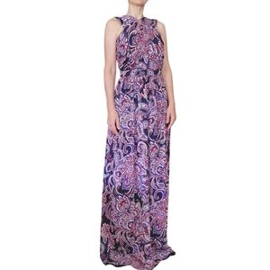 SHOSHANNA Silk Paisley Print Maxi Dress Gown Sz.Tall 2-4 Small